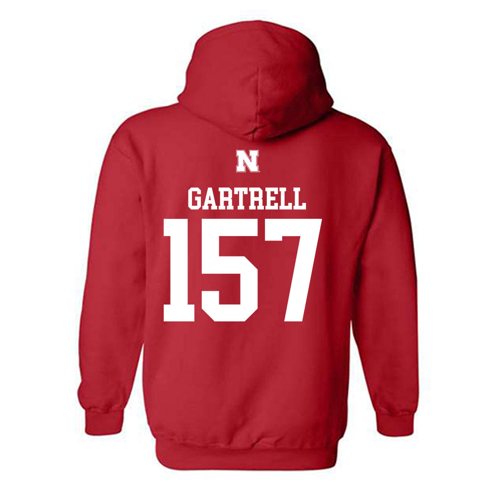 Nebraska - NCAA Wrestling : Dez Gartrell - Generic Shersey Hooded Sweatshirt-1