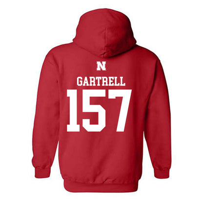 Nebraska - NCAA Wrestling : Dez Gartrell - Generic Shersey Hooded Sweatshirt-1