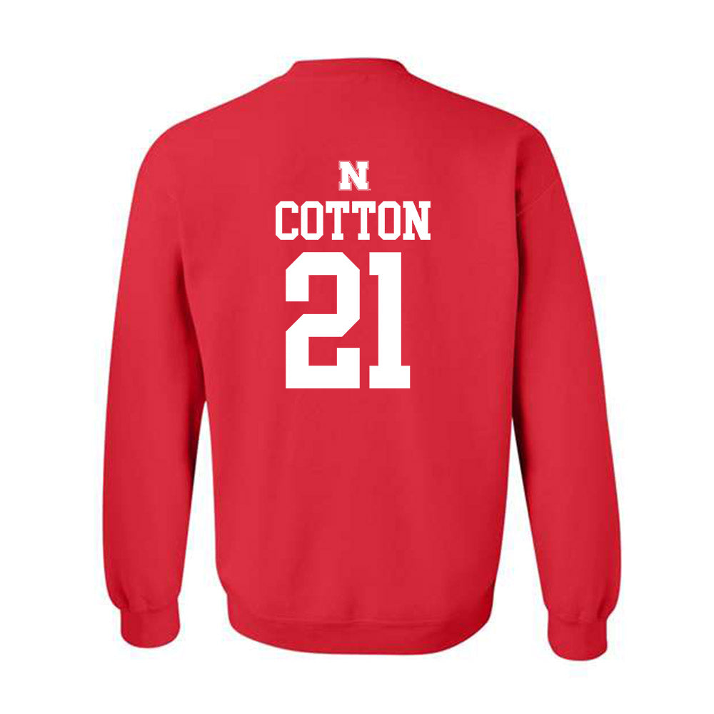 Nebraska - NCAA Baseball : Jaron Cotton - Generic Shersey Crewneck Sweatshirt-1