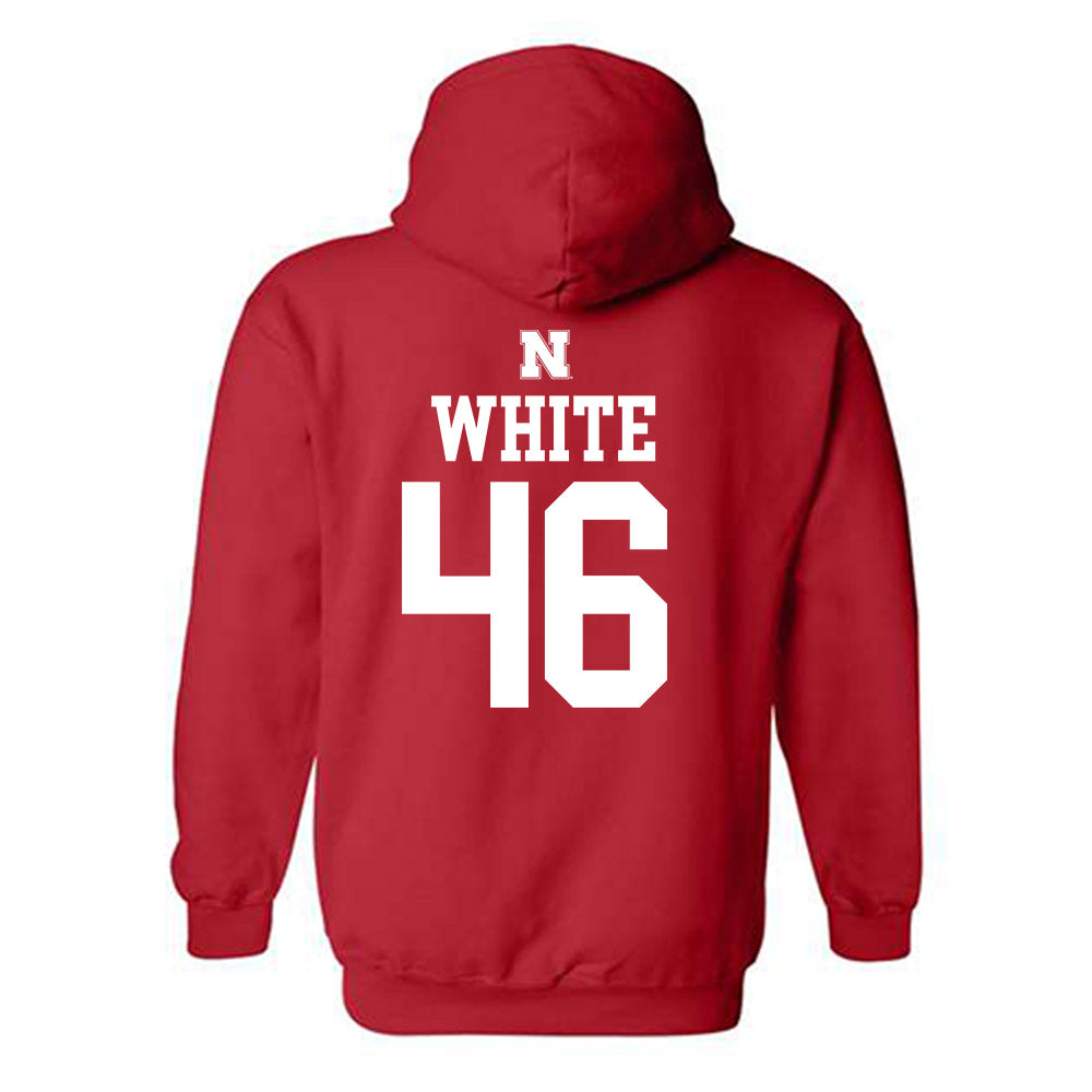 Nebraska - NCAA Baseball : Aiden White - Generic Shersey Hooded Sweatshirt-1