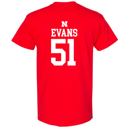 Nebraska - NCAA Football : Justin Evans - Generic Shersey T-Shirt-1