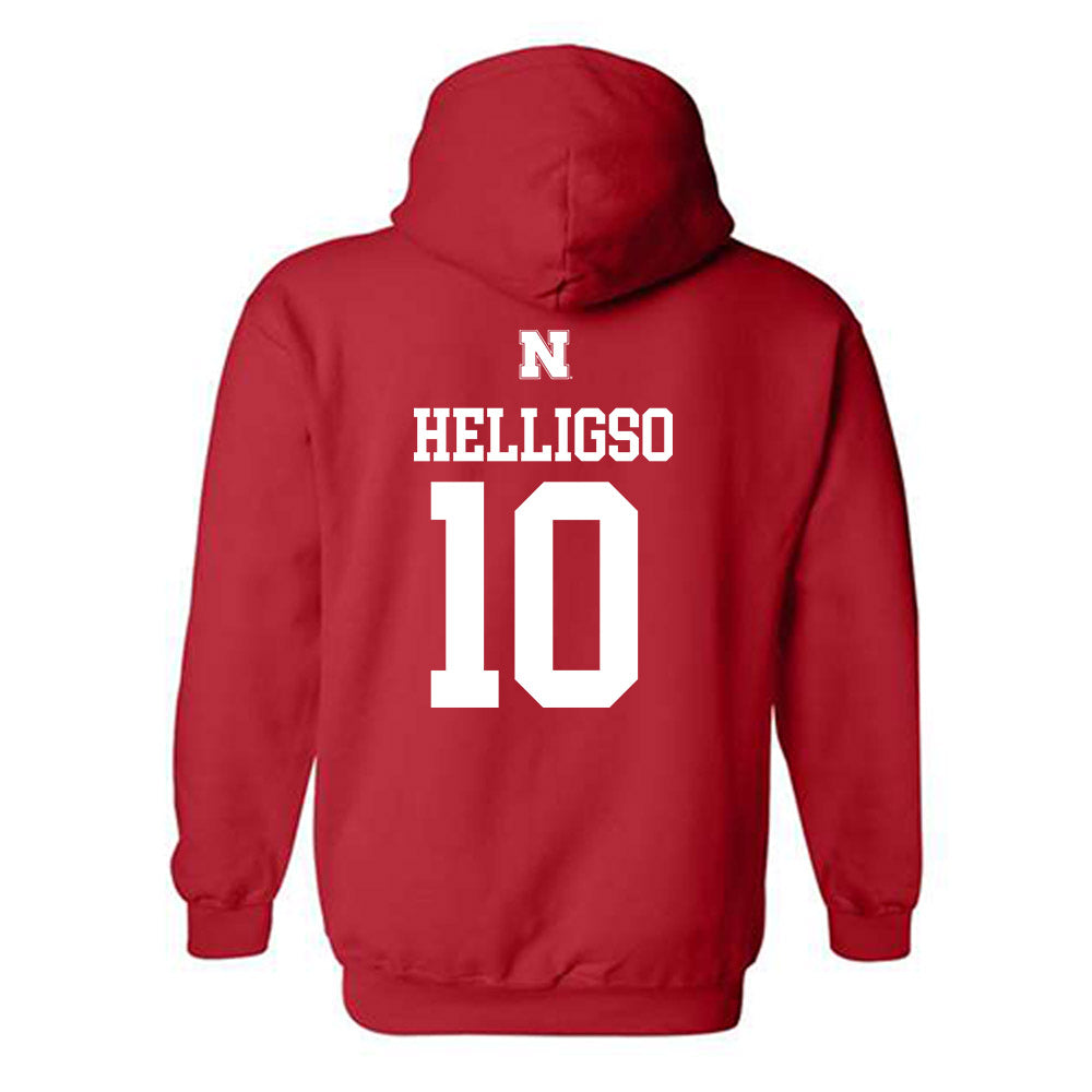 Nebraska - NCAA Baseball : Hogan Helligso - Generic Shersey Hooded Sweatshirt-1