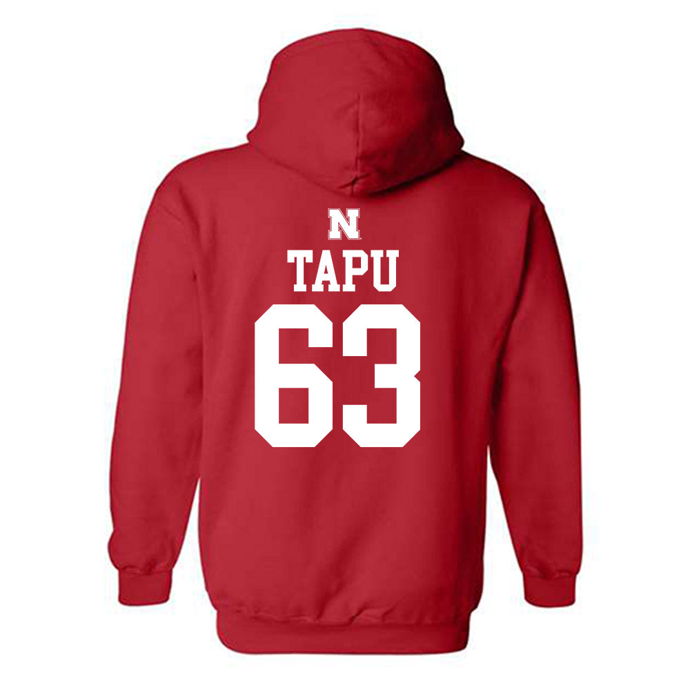 Nebraska - NCAA Football : Brian Tapu - Generic Shersey Hooded Sweatshirt-1
