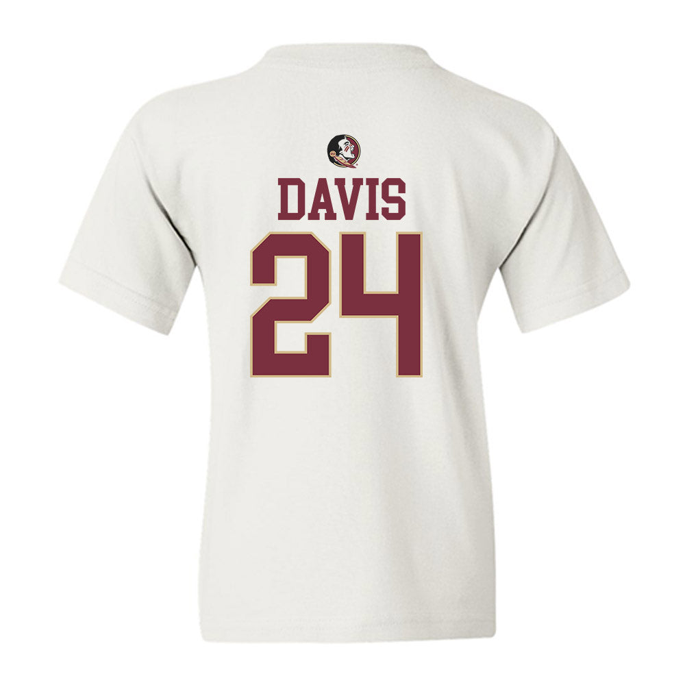 FSU - NCAA Women's Basketball : Pania Davis - Fashion Shersey Youth T-Shirt-1