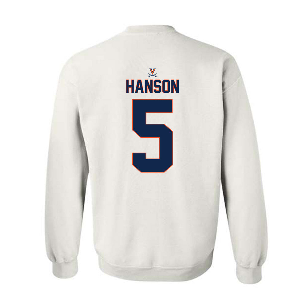 Virginia - NCAA Baseball : Luke Hanson - Replica Shersey Crewneck Sweatshirt