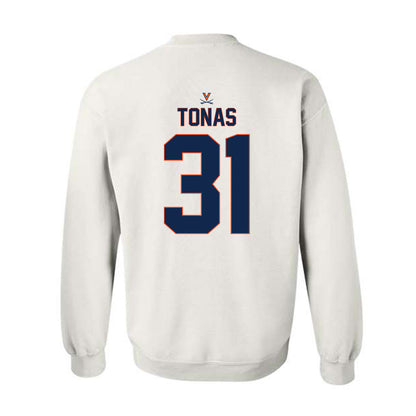 Virginia - NCAA Baseball : Angelo Tonas - Replica Shersey Crewneck Sweatshirt