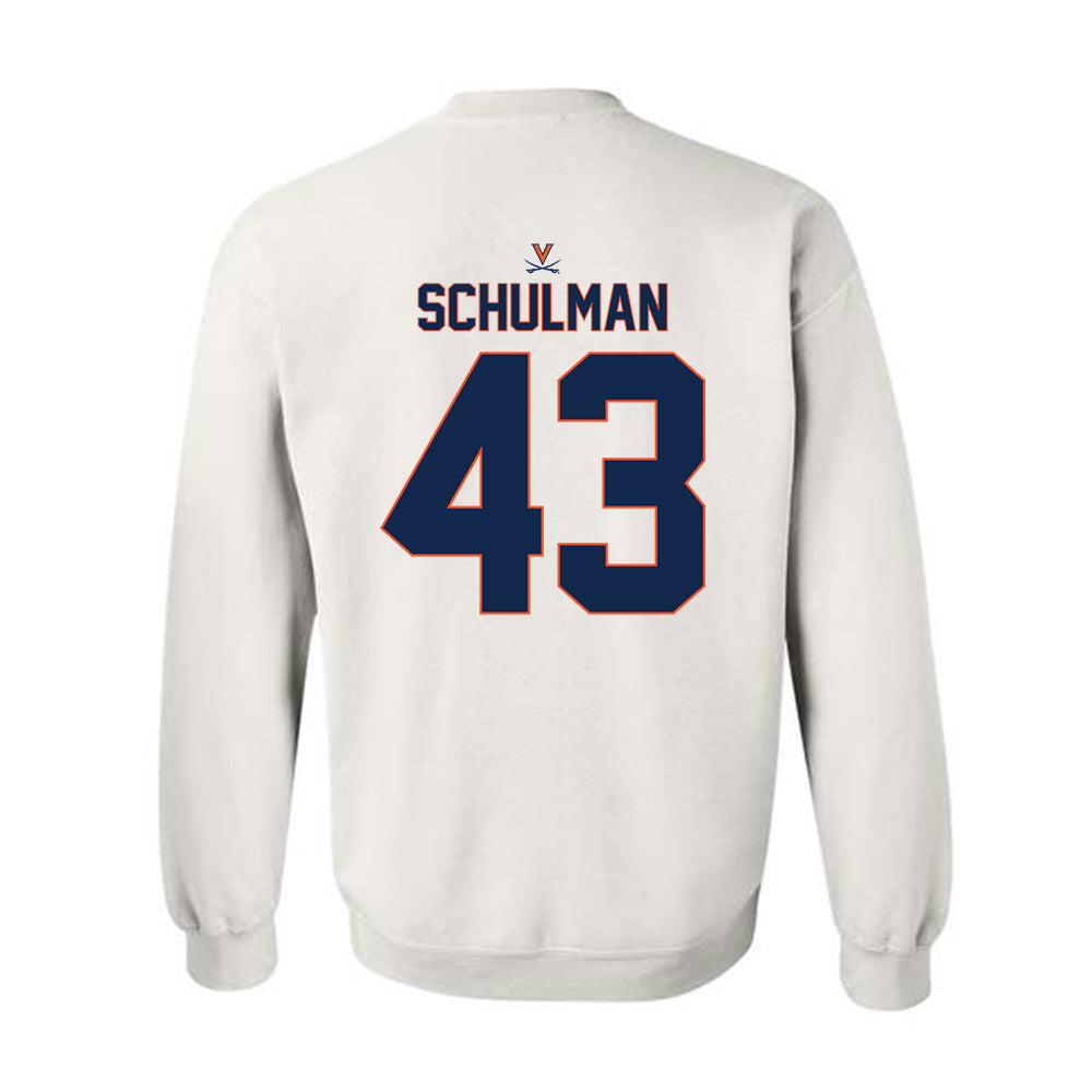 Virginia - NCAA Baseball : Ben Schulman - Replica Shersey Crewneck Sweatshirt-1