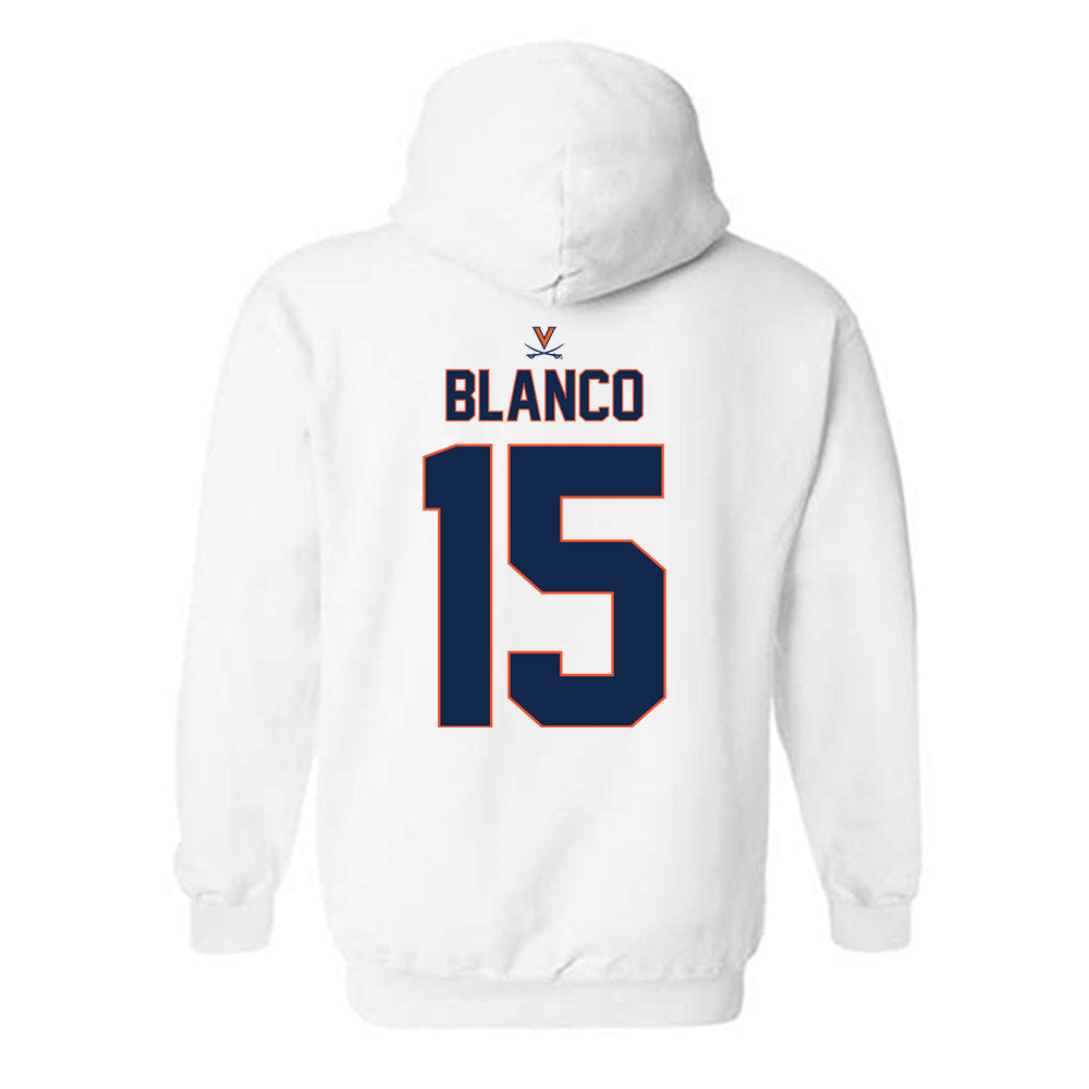 Virginia - NCAA Baseball : Evan Blanco - Replica Shersey Hooded Sweatshirt