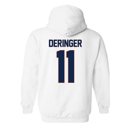 Virginia - NCAA Men's Lacrosse : Caulley Deringer - Replica Shersey Hooded Sweatshirt