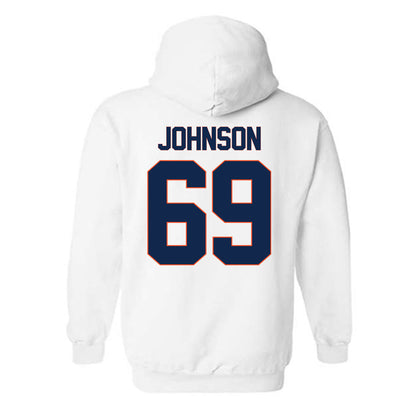 Virginia - NCAA Football : Luke Johnson - Replica Shersey Hooded Sweatshirt