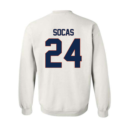 Virginia - NCAA Men's Soccer : Garrett Socas - Replica Shersey Crewneck Sweatshirt