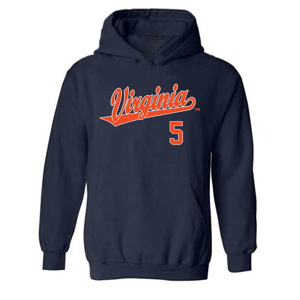 Virginia - NCAA Baseball : Luke Hanson - Hooded Sweatshirt Replica Shersey