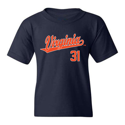 Virginia - NCAA Baseball : Angelo Tonas - Youth T-Shirt Replica Shersey