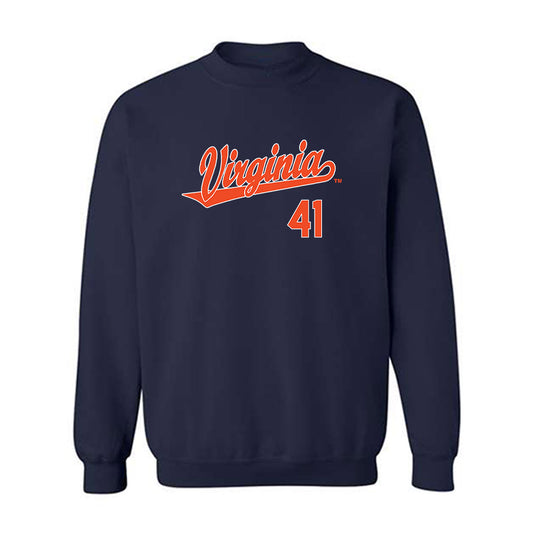 Virginia - NCAA Baseball : Thomas Stewart - Replica Shersey Crewneck Sweatshirt-0