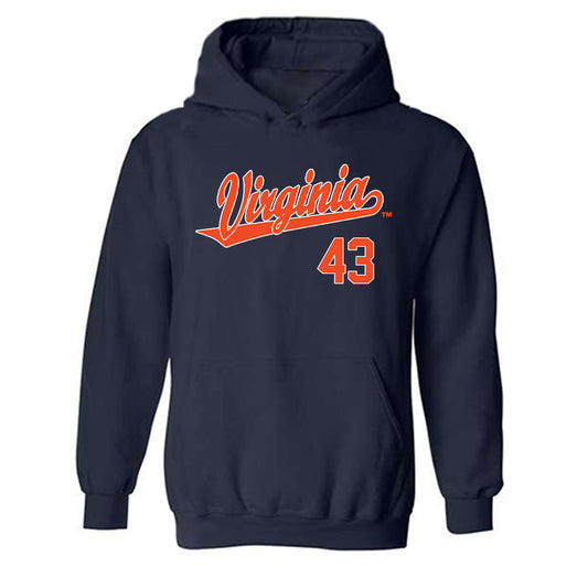 Virginia - NCAA Baseball : Ben Schulman - Replica Shersey Hooded Sweatshirt-0
