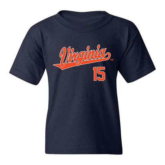 Virginia - NCAA Baseball : Evan Blanco - Youth T-Shirt Replica Shersey