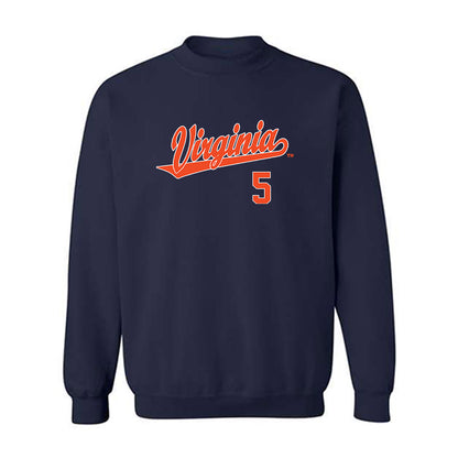 Virginia - NCAA Baseball : Luke Hanson - Crewneck Sweatshirt Replica Shersey