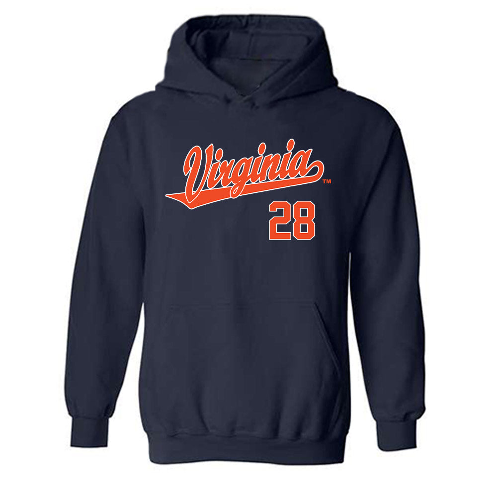 Virginia - NCAA Baseball : Lucas Hartman - Replica Shersey Hooded Sweatshirt-0