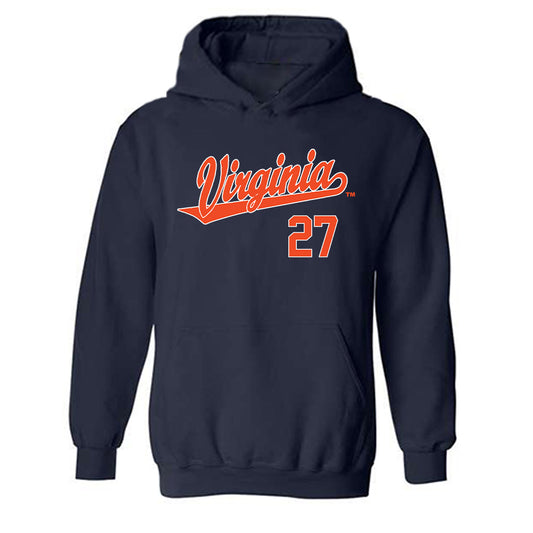 Virginia - NCAA Baseball : Joe Savino - Hooded Sweatshirt Replica Shersey