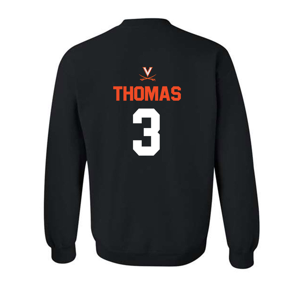 Virginia - NCAA Football : Corey Thomas - Crewneck Sweatshirt Sports Shersey