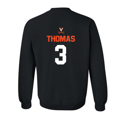 Virginia - NCAA Football : Corey Thomas - Crewneck Sweatshirt Sports Shersey