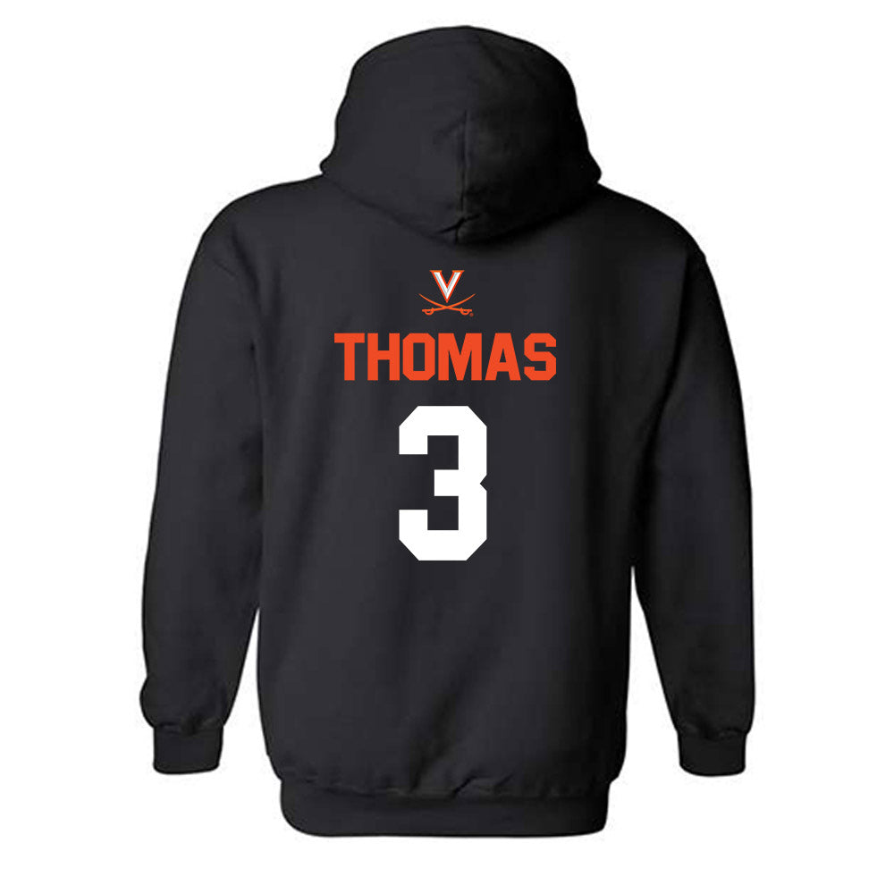 Virginia - NCAA Football : Corey Thomas - Hooded Sweatshirt Sports Shersey