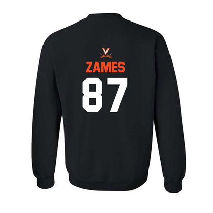 Virginia - NCAA Football : Justin Zames - Crewneck Sweatshirt-1