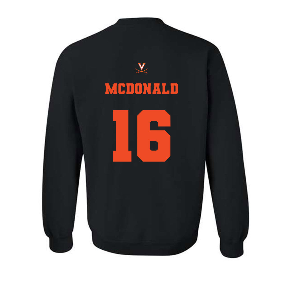 Virginia - NCAA Football : Trey McDonald - Fashion Shersey Crewneck Sweatshirt-1
