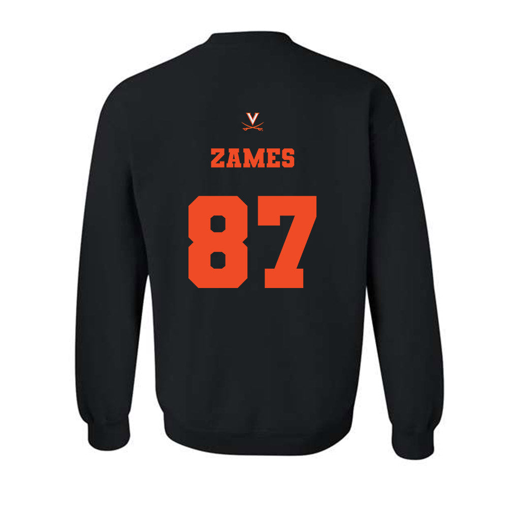 Virginia - NCAA Football : Justin Zames - Fashion Shersey Crewneck Sweatshirt-1