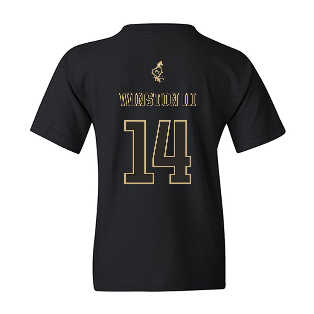 Wake Forest - NCAA Football : Braxton Winston III - Youth T-Shirt-1