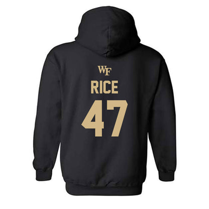 Wake Forest - NCAA Baseball : Cole Rice - Sports Shersey Hooded Sweatshirt-1