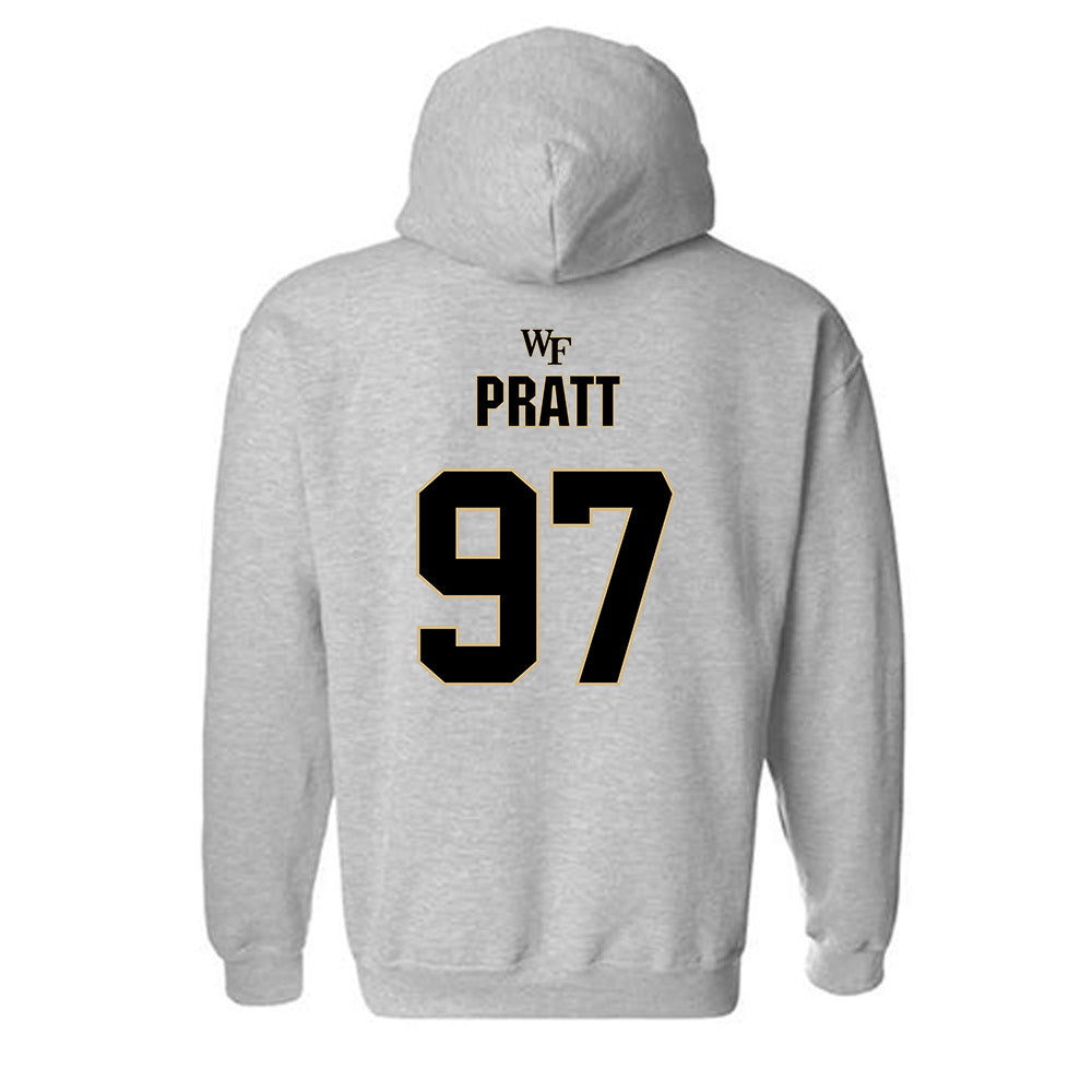 Wake Forest - NCAA Football : Josiah Pratt - Fashion Shersey Hooded Sweatshirt-1