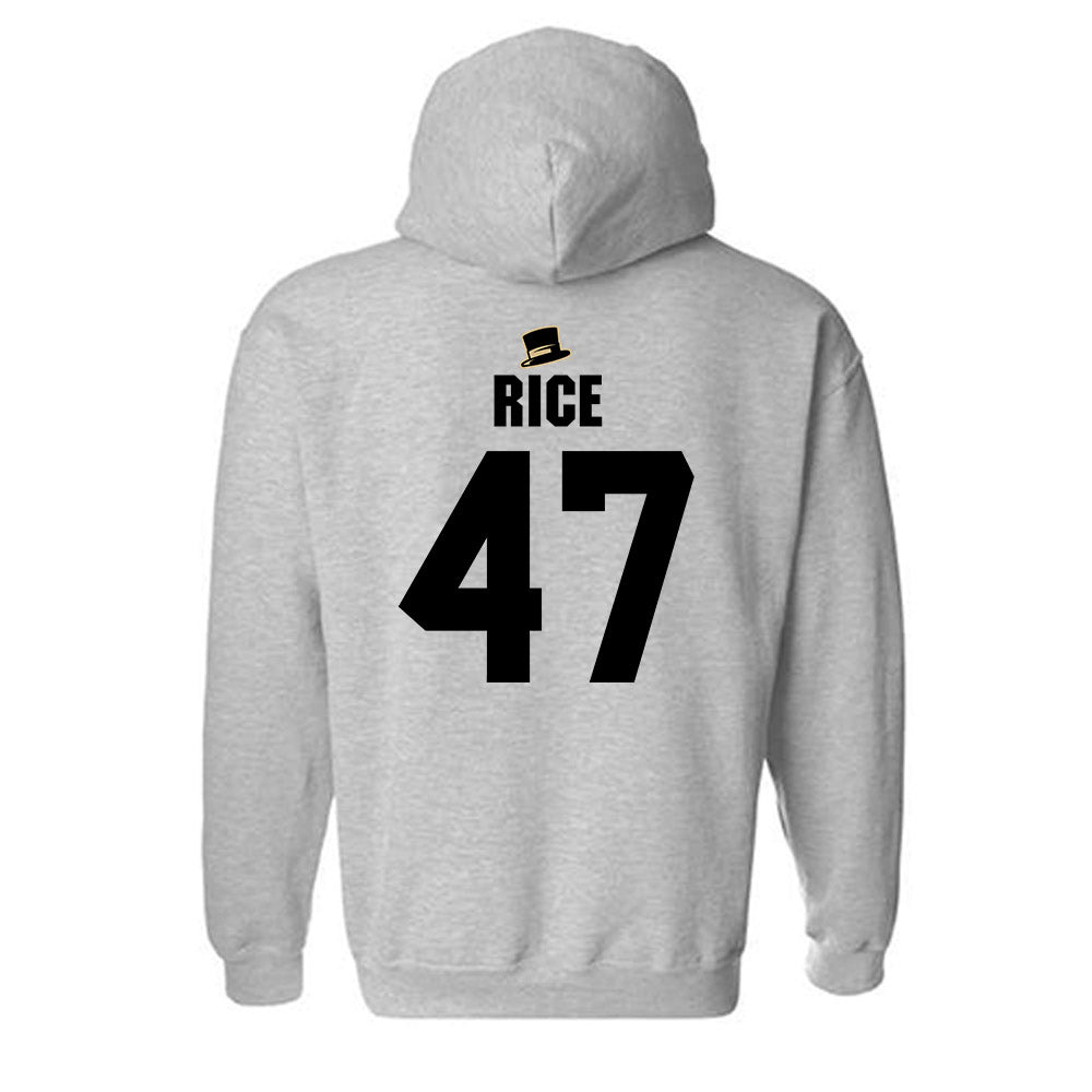 Wake Forest - NCAA Baseball : Cole Rice - Generic Shersey Hooded Sweatshirt-1