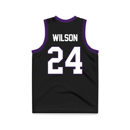 Northern Iowa - NCAA Men's Basketball : Jalen Wilson - Black Basketball Jersey-1