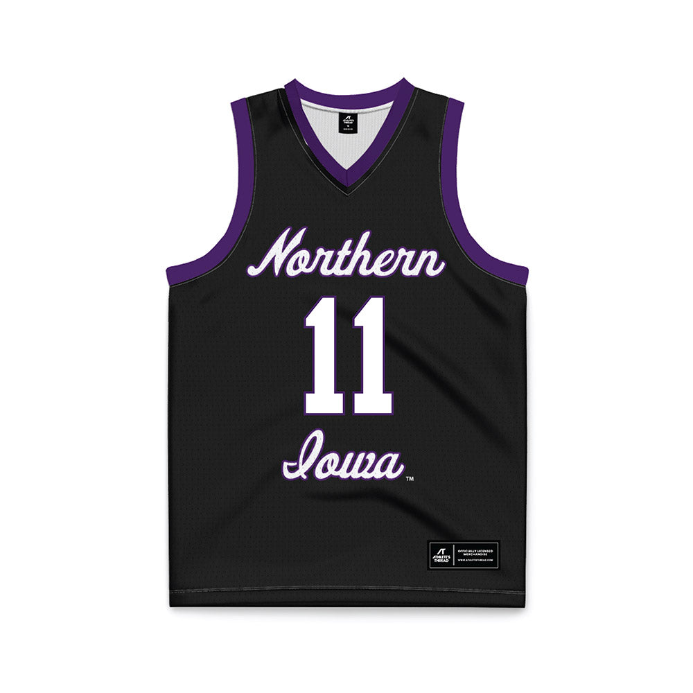 Northern Iowa - NCAA Men's Basketball : Ismael Diouf - Black Basketball Jersey-0