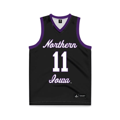 Northern Iowa - NCAA Men's Basketball : Ismael Diouf - Black Basketball Jersey-0