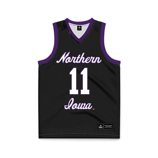 Northern Iowa - NCAA Men's Basketball : Ismael Diouf - Black Basketball Jersey-0