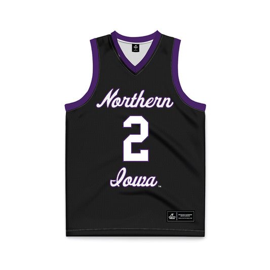 Northern Iowa - NCAA Men's Basketball : Geon Hutchins - Black Basketball Jersey-0