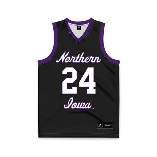 Northern Iowa - NCAA Men's Basketball : Jalen Wilson - Black Basketball Jersey-0