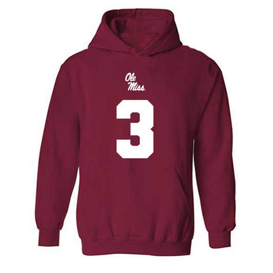 Ole Miss - NCAA Football : Sage Ryan - Replica Shersey Hooded Sweatshirt-0