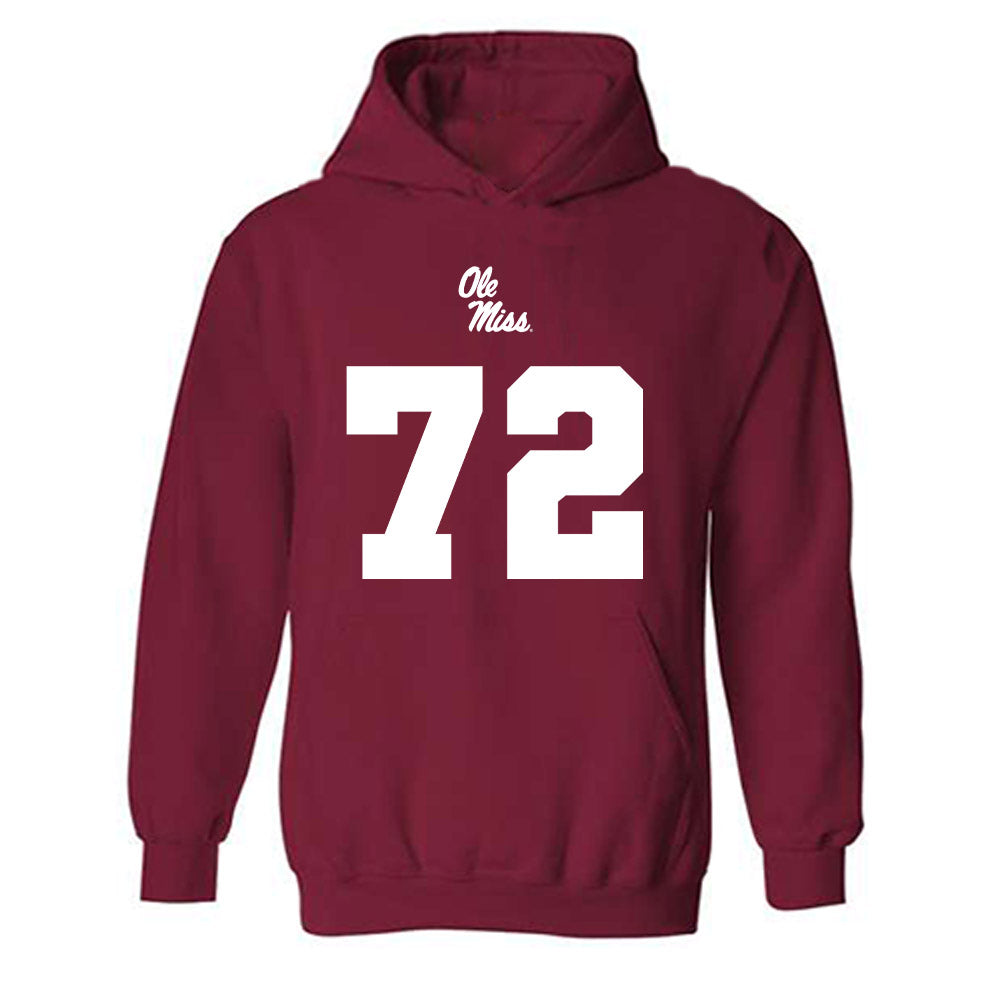 Ole Miss - NCAA Football : Ethan Fields - Hooded Sweatshirt Replica Shersey