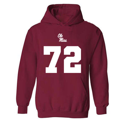 Ole Miss - NCAA Football : Ethan Fields - Hooded Sweatshirt Replica Shersey