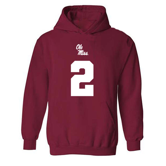 Ole Miss - NCAA Football : Jaylon Braxton - Replica Shersey Hooded Sweatshirt-0