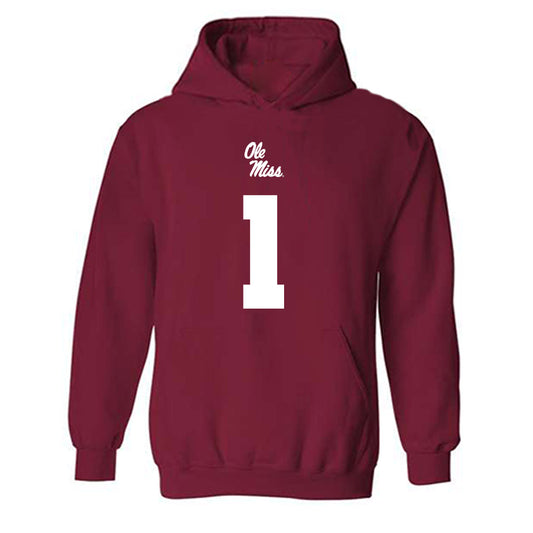 Ole Miss - NCAA Football : Princewill Umanmielen - Replica Shersey Hooded Sweatshirt-0