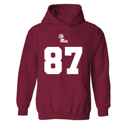 Ole Miss - NCAA Football : Wyatt Smalley - Replica Shersey Hooded Sweatshirt-0