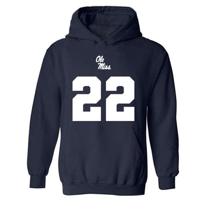 Ole Miss - NCAA Football : Logan Diggs - Replica Shersey Hooded Sweatshirt-0