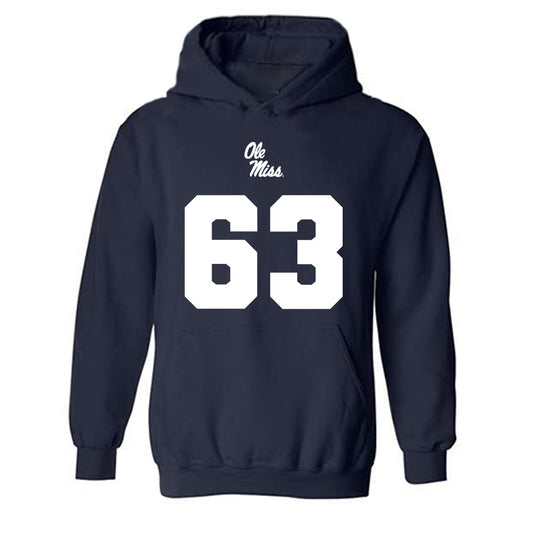Ole Miss - NCAA Football : Alec Grijalva - Replica Shersey Hooded Sweatshirt-0