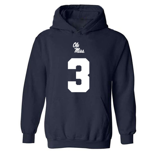 Ole Miss - NCAA Football : Sage Ryan - Replica Shersey Hooded Sweatshirt-0