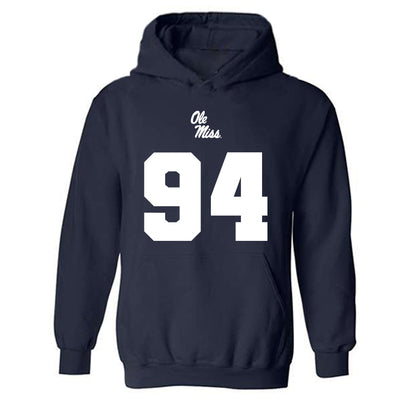 Ole Miss - NCAA Football : Caleb Blankenship - Replica Shersey Hooded Sweatshirt-0