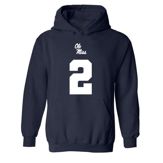 Ole Miss - NCAA Football : Jaylon Braxton - Replica Shersey Hooded Sweatshirt-0